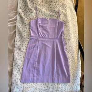 Women’s Lavender Spaghetti Strap Linen Mini Dress